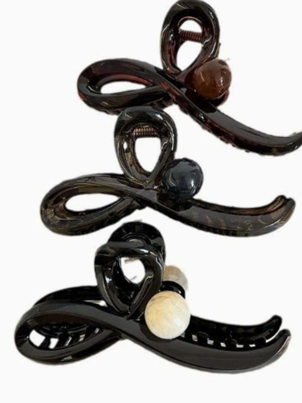 3Pcs Twist Pearl Hair Claw Clip Set Elegant Hair Accessory